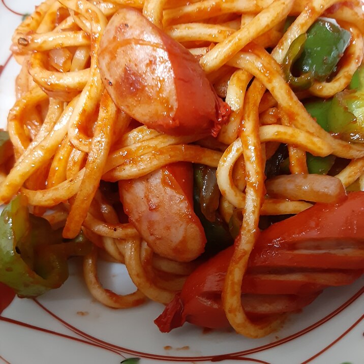 ナポリタンスパゲティ■中華麺で作るパスタ■